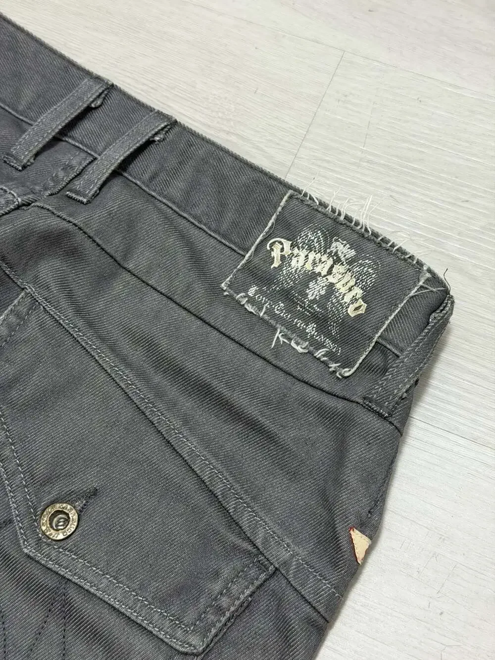 Parasuco Mens Gray Herringbone Twill Utility Cargo Flap Pockets #9BRASCO 32